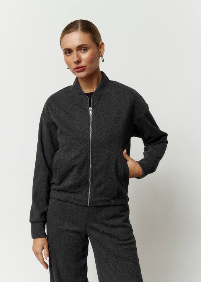 IMG_2859 Костюм з кашеміру жіночий графіт Фото - 2