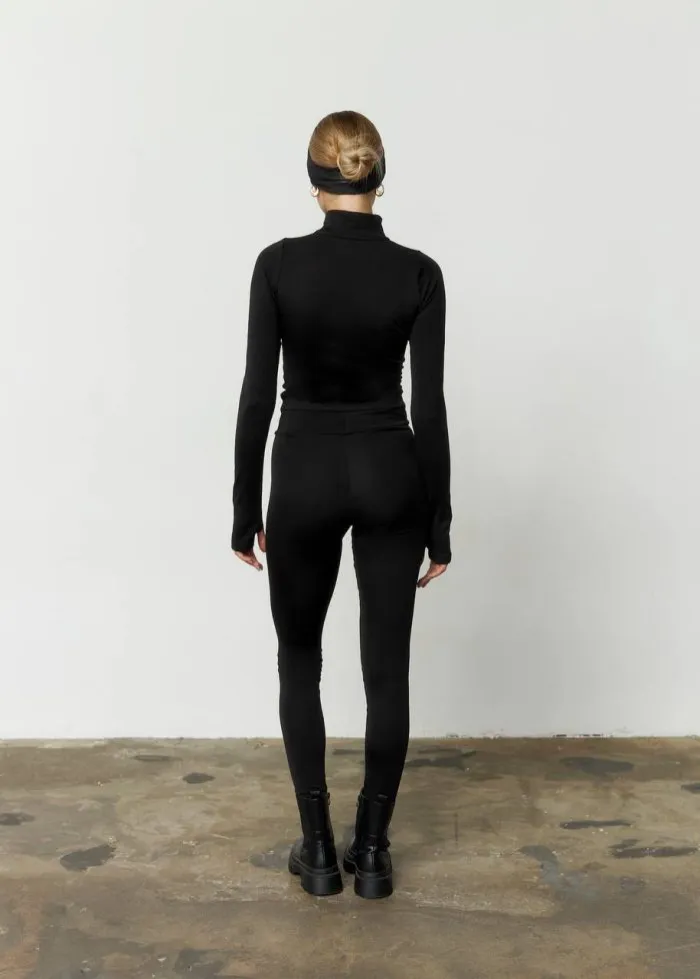 Лосини утеплені чорні Фото - 2