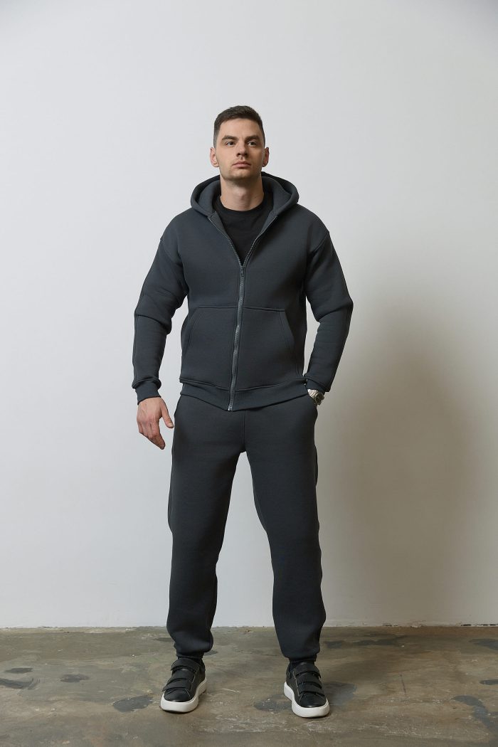 Костюм на блискавці з флісом чоловічий графіт Фото - 1