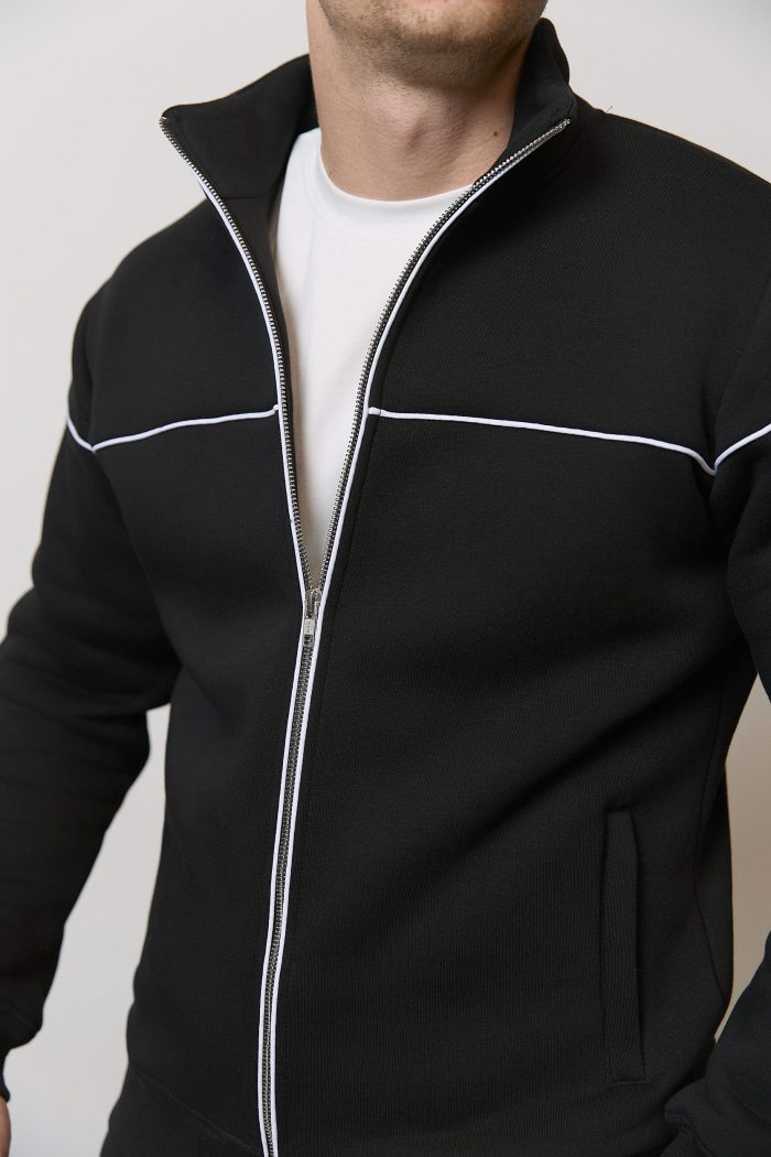 IMG_3979 Костюм з лампасом на флісі чоловічий чорний Фото - 3