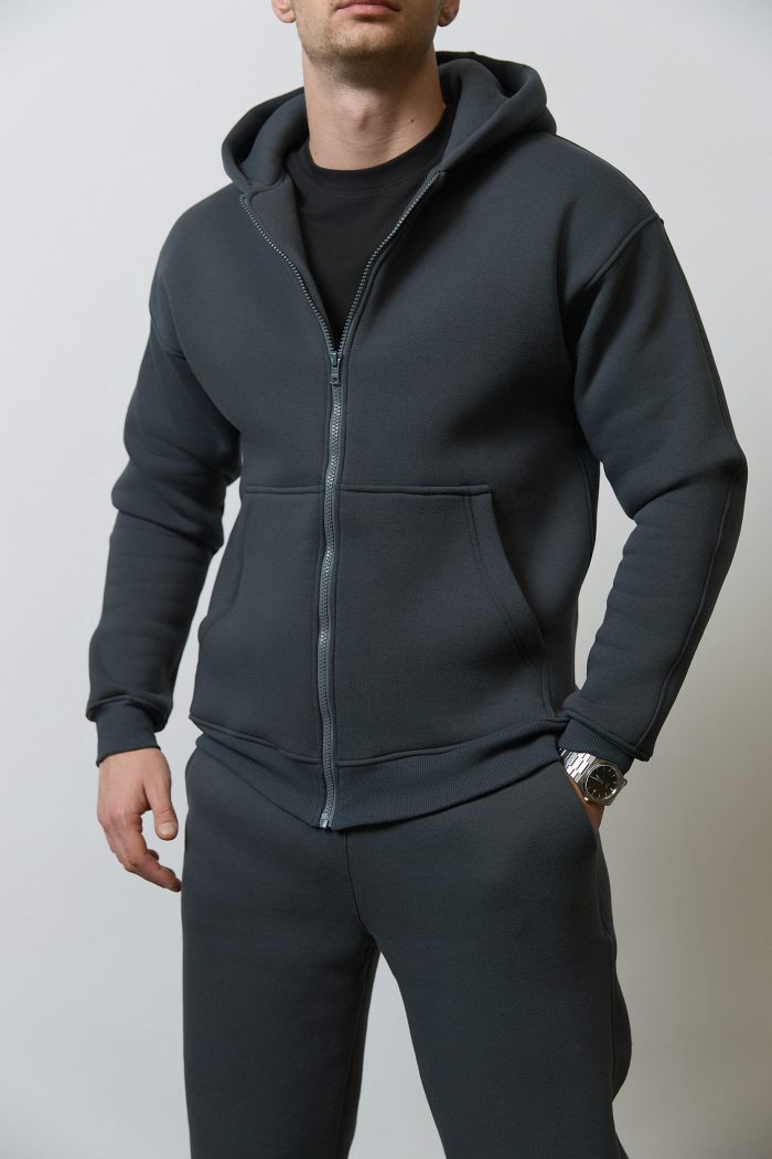 IMG_4029 Костюм на блискавці з флісом чоловічий графіт Фото - 2