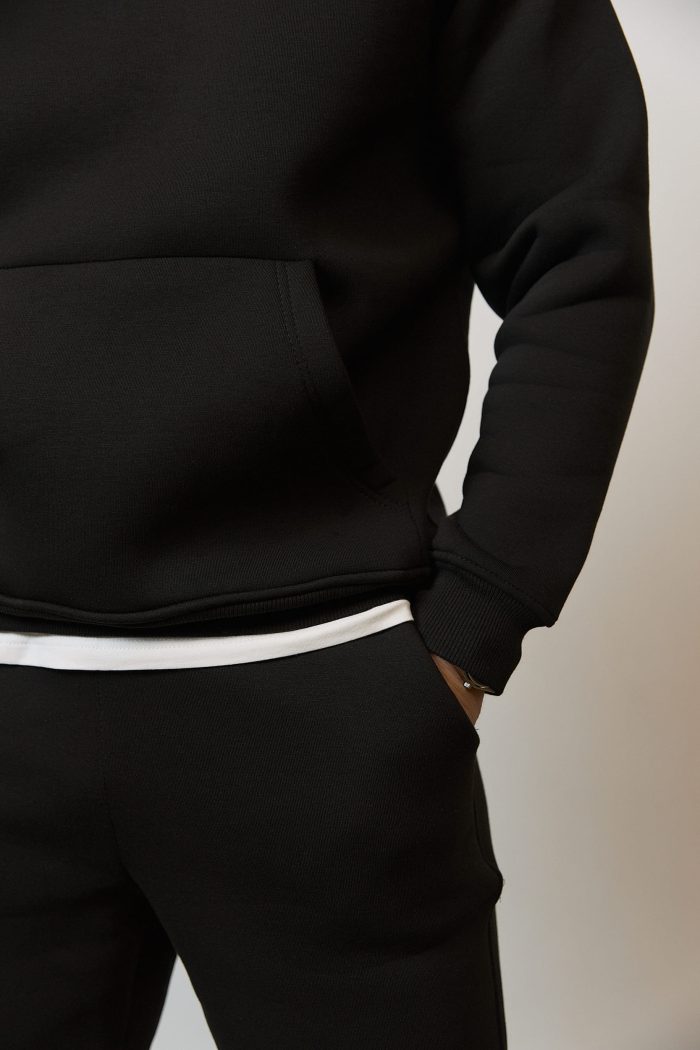 IMG_4036 Костюм реглан з флісом чоловічий чорний Фото - 4