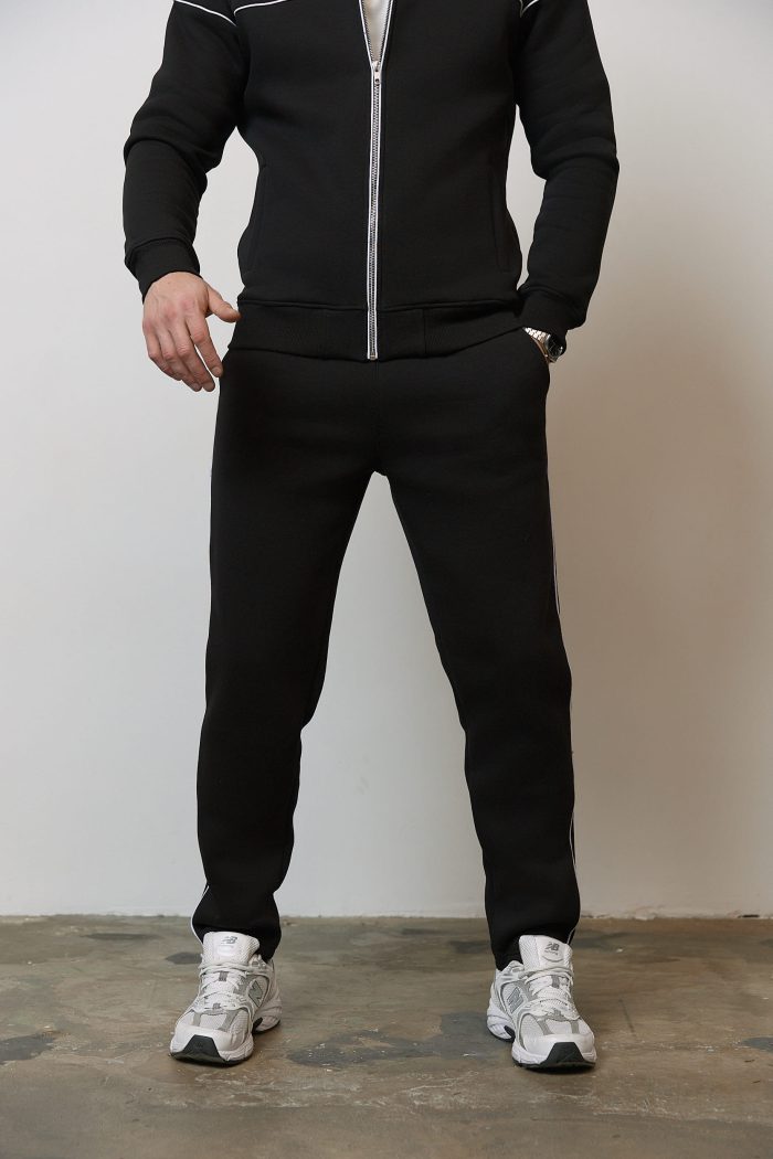 IMG_4071 Костюм з лампасом на флісі чоловічий чорний Фото - 4