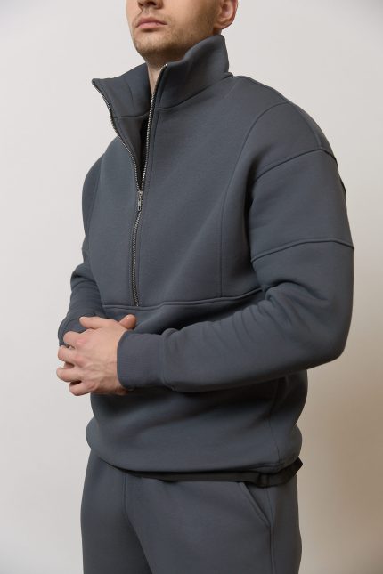 Костюм зі стійкою з флісу чоловічий графіт
