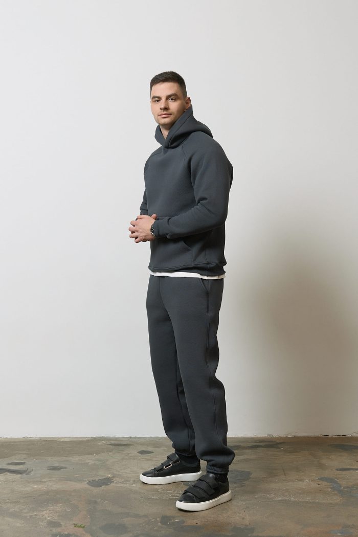 IMG_4129 Костюм реглан з флісом чоловічий графіт Фото - 5