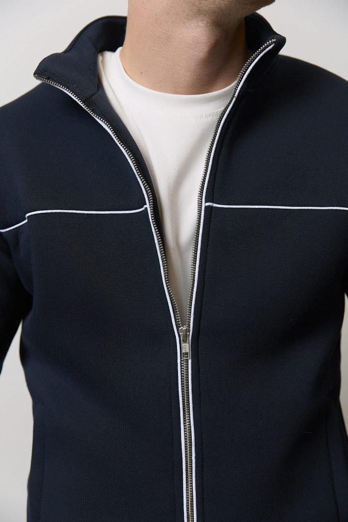 Костюм з лампасом на флісі чоловічий темно-синій Фото - 2