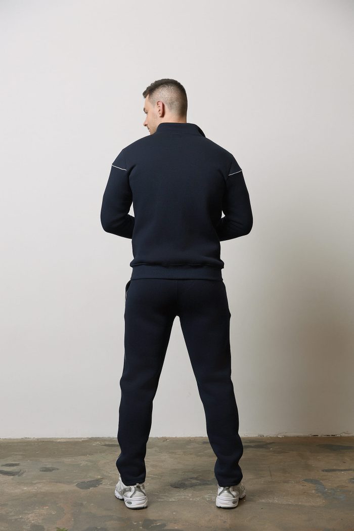 Костюм з лампасом на флісі чоловічий темно-синій Фото - 4