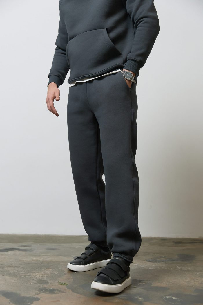 IMG_4186 (1) Костюм реглан з флісом чоловічий графіт Фото - 3