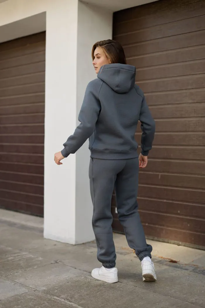 Костюм реглан з флісом жіночий графіт Фото - 4