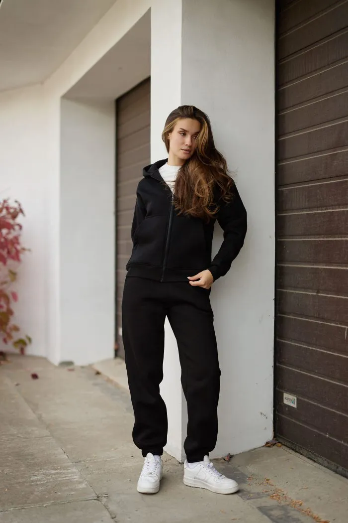 IMG_6106 Костюм на блискавці з флісом жіночий чорний Фото - 5