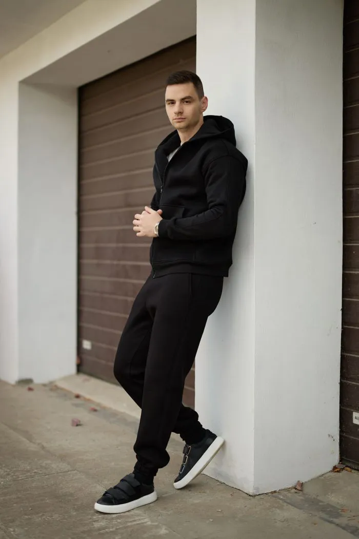 Костюм на блискавці з флісом чоловічий чорний Фото - 5