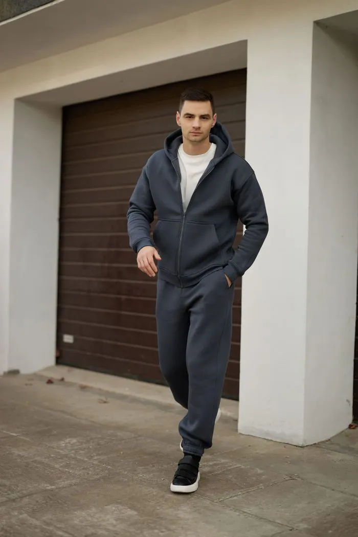 Костюм на блискавці з флісом чоловічий графіт Фото - 1