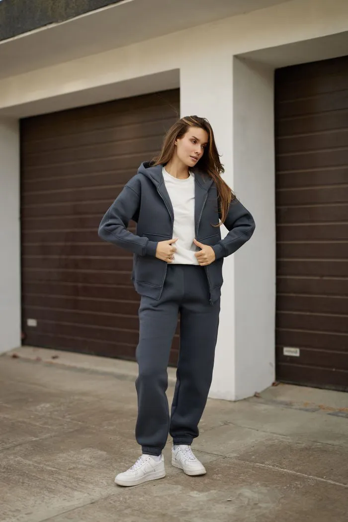IMG_6233 Костюм на блискавці з флісом жіночий графіт Фото - 1