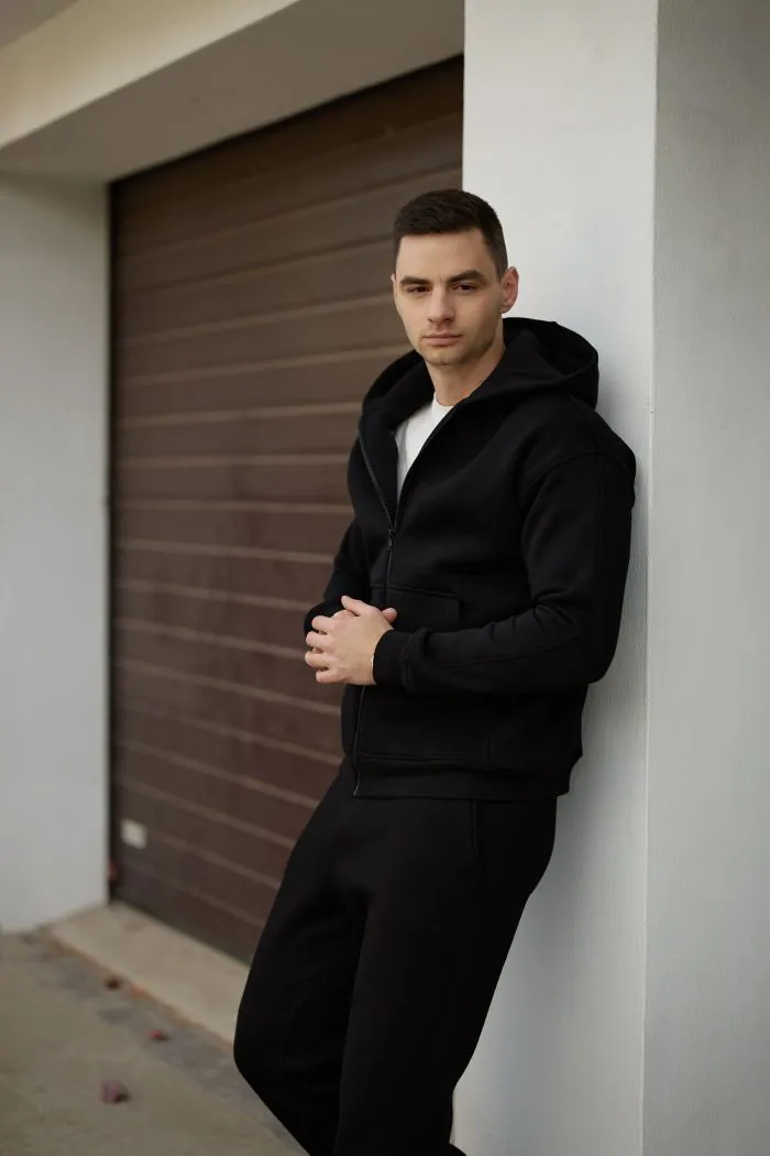 Костюм на блискавці з флісом чоловічий чорний Фото - 3