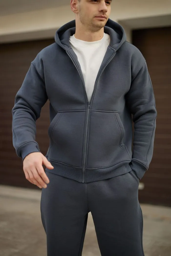 Костюм на блискавці з флісом чоловічий графіт Фото - 2