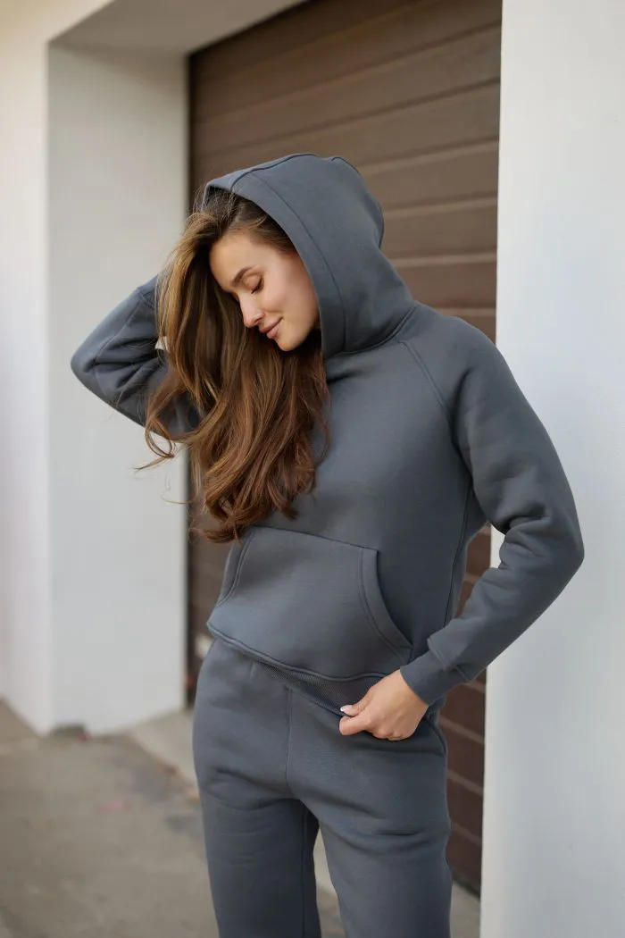 Костюм реглан з флісом жіночий графіт Фото - 3