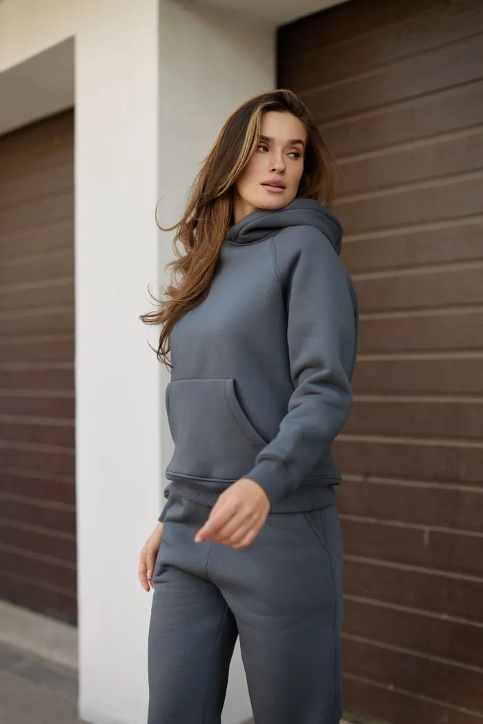 Костюм реглан з флісом жіночий графіт Фото - 5