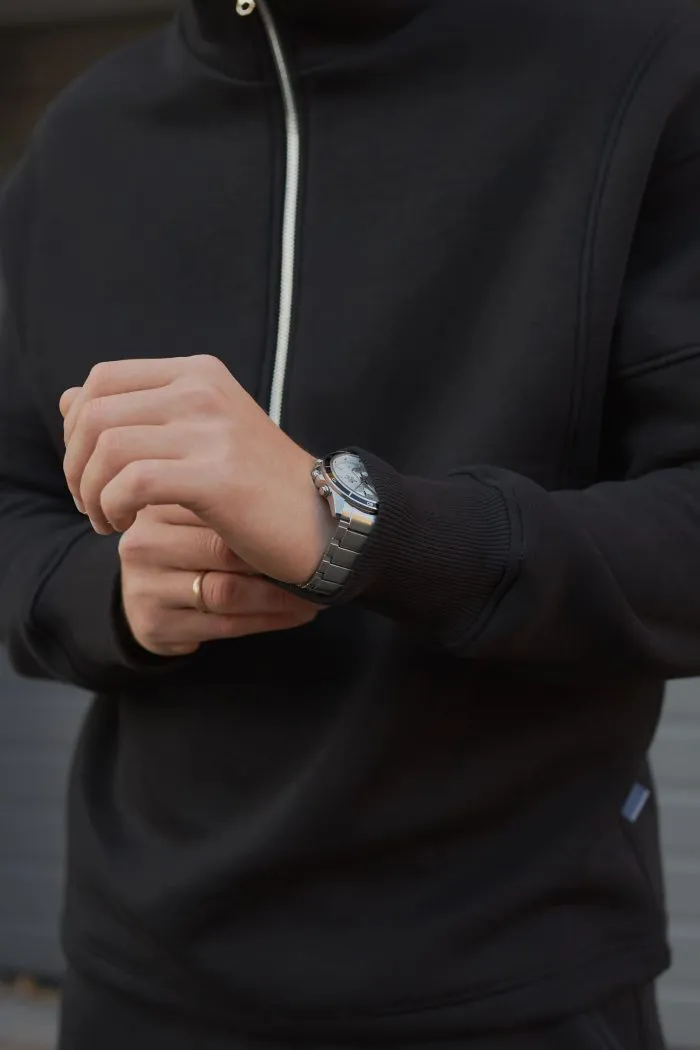 Костюм зі стійкою з флісу чоловічий чорний Фото - 2