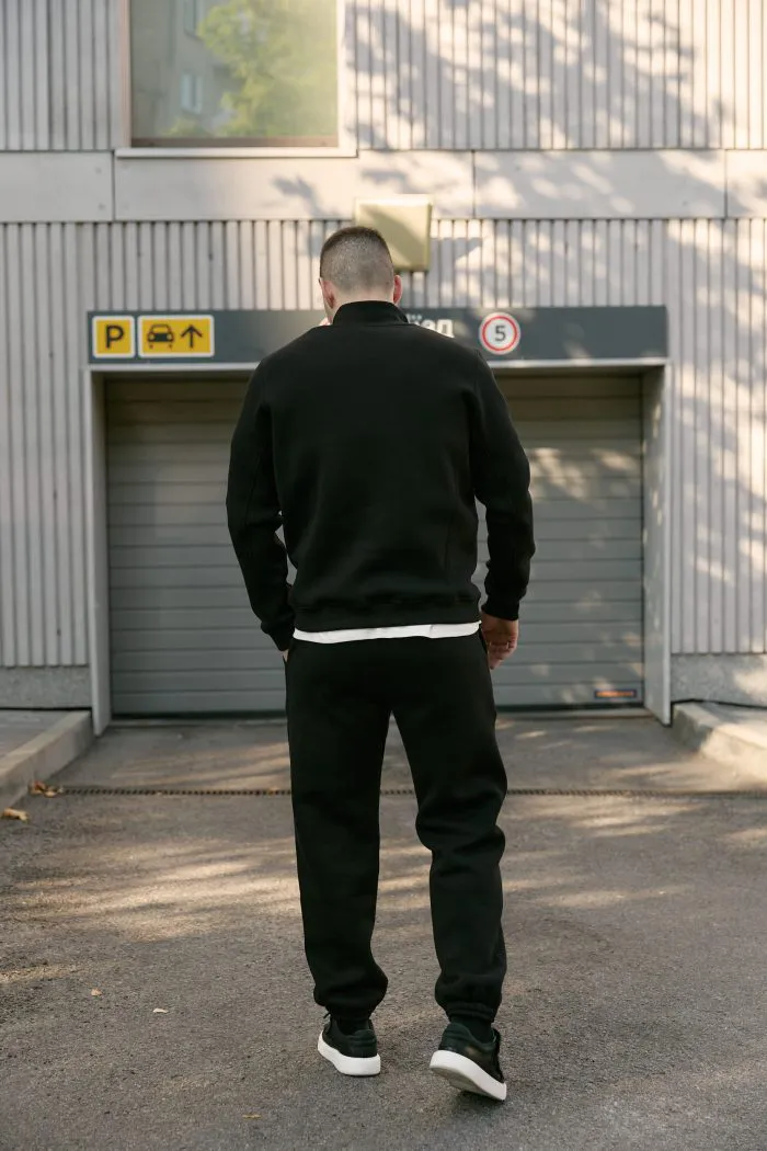 Джемпер на блискавці з флісу чоловічий чорний Фото - 5