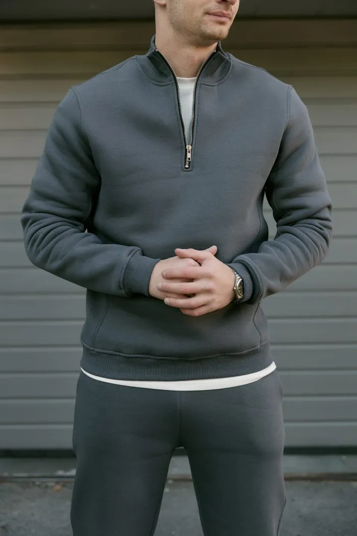Джемпер на блискавці з флісу чоловічий графіт Фото - 5
