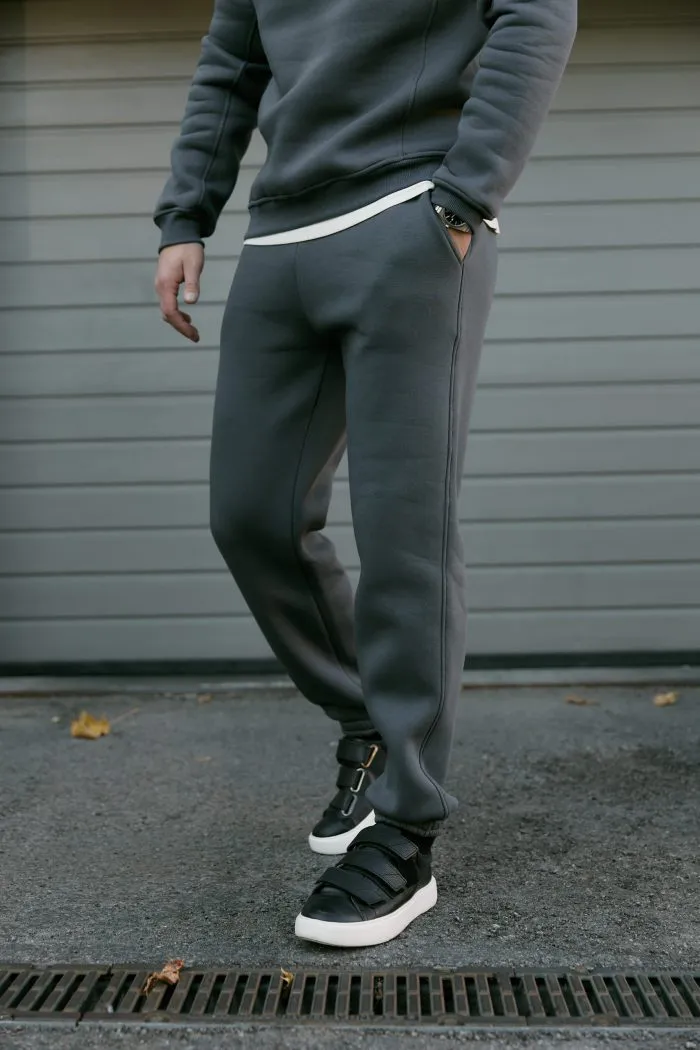 Джогери з флісу чоловічі графіт Фото - 1