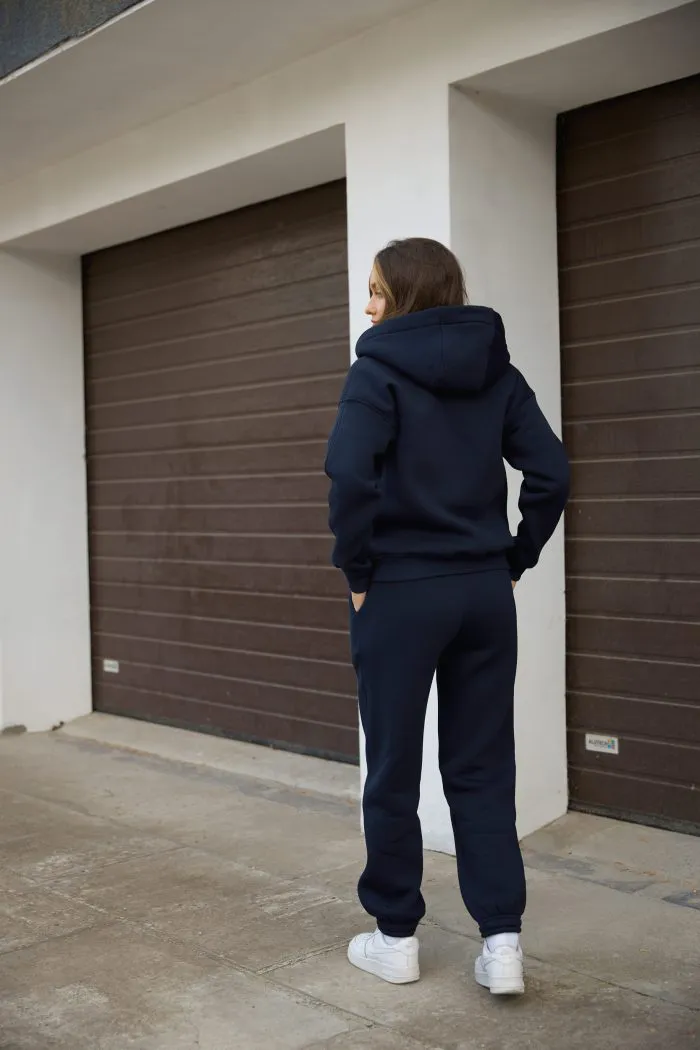 Костюм на блискавці з флісом жіночий темно-синій Фото - 4