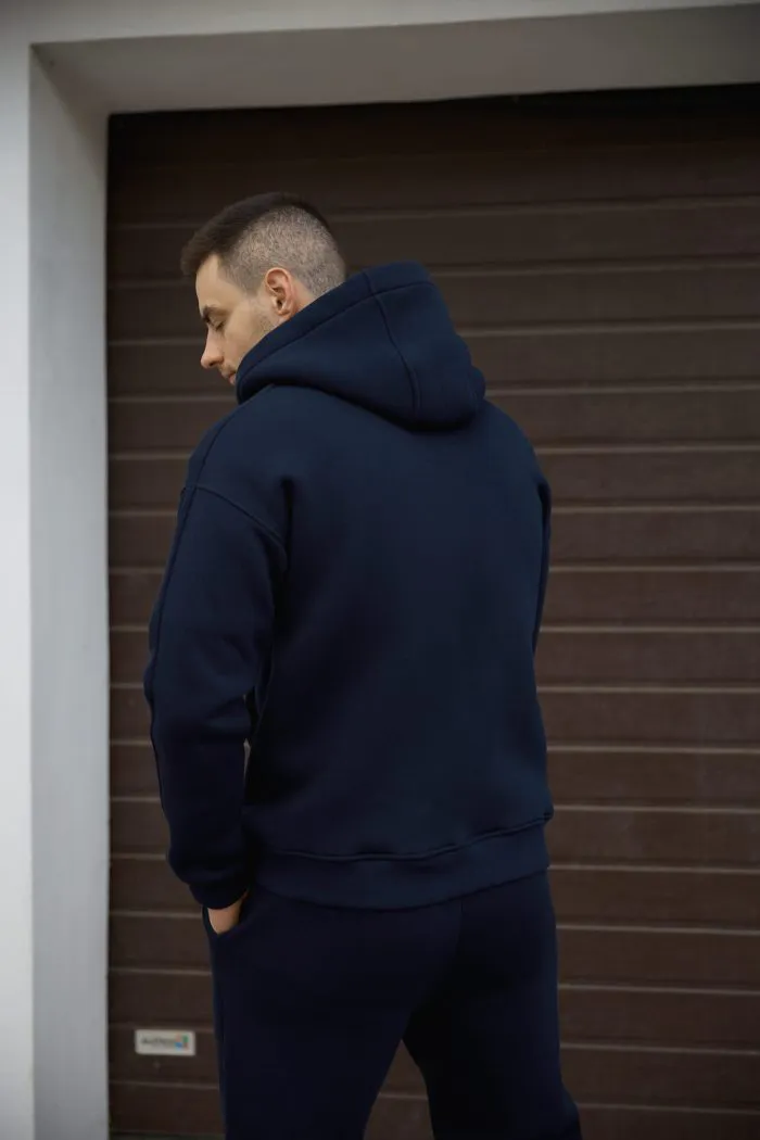 Костюм на блискавці з флісом чоловічий темно-синій Фото - 2