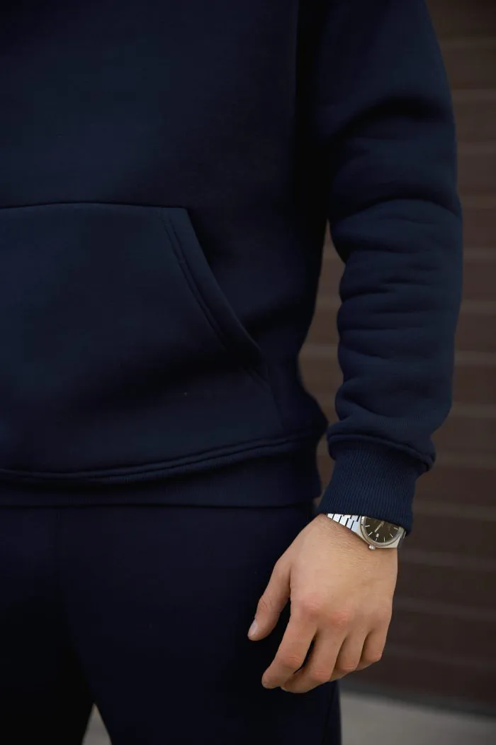 Костюм реглан з флісом чоловічий темно-синій Фото - 5