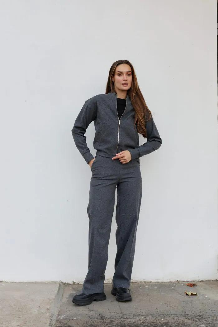 Костюм з кашеміру жіночий графіт Фото - 1