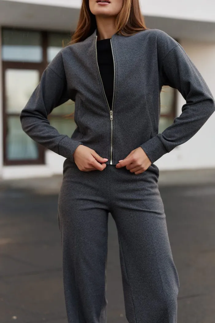 Костюм з кашеміру жіночий графіт Фото - 3