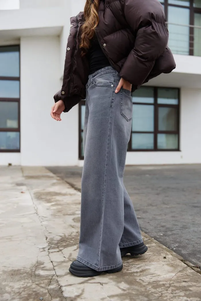 Джинси зі спущеним поясом жіночі графіт Фото - 4