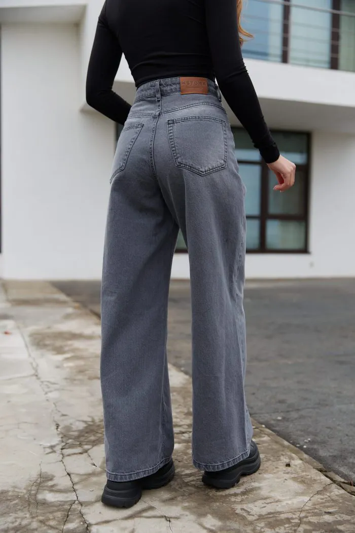 Джинси зі спущеним поясом жіночі графіт Фото - 5
