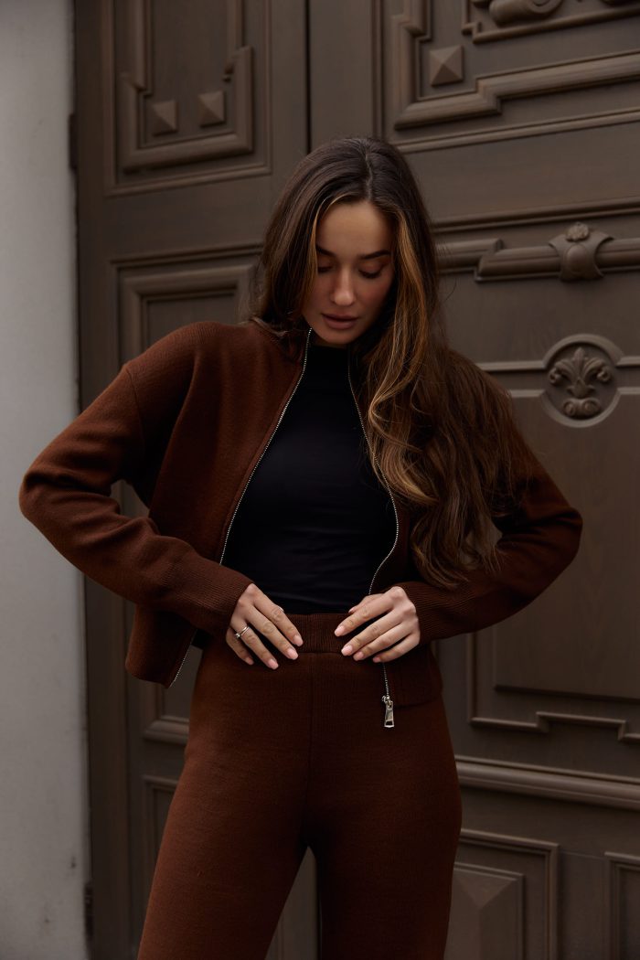 IMG_0155 Костюм вʼязаний на блискавці жіночий шоколад Фото - 4