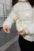 IMG_0196 Пуховик жіночий з лакової тканини молоко Фото - 4