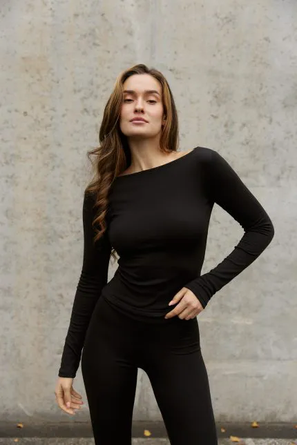 Лонгслів утеплений жіночий чорний