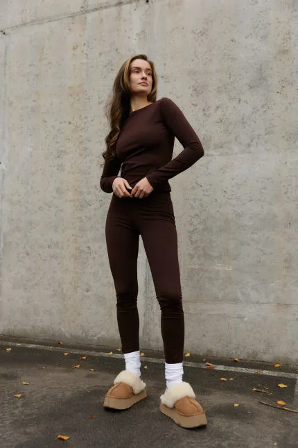 Лонгслів утеплений жіночий шоколад