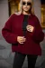 IMG_1536 Вʼязаний светр oversize на блискавці жіночий бордо Фото - 2
