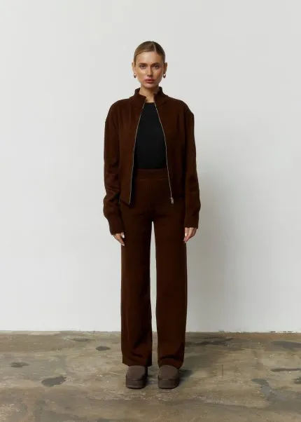 Костюм вʼязаний на блискавці жіночий шоколад