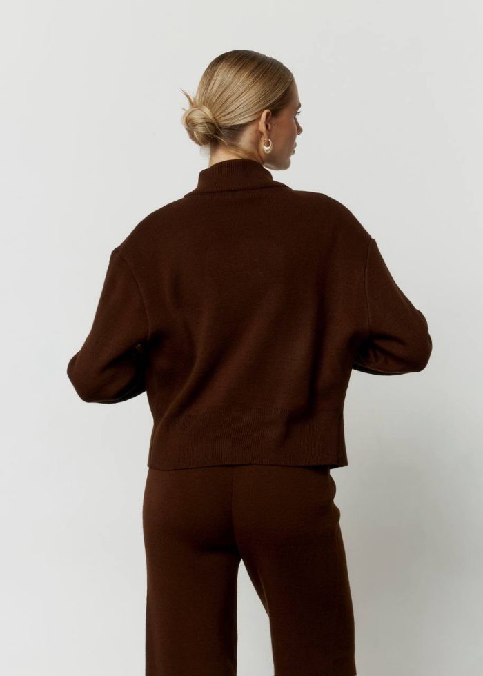 Костюм вʼязаний на блискавці жіночий шоколад Фото - 5