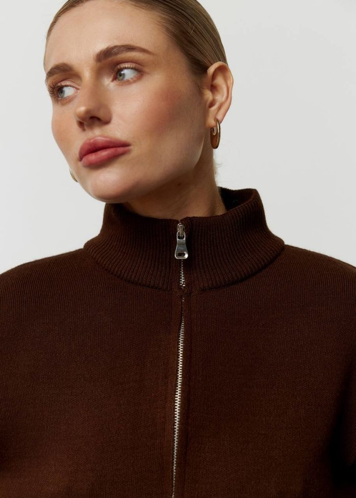 Костюм вʼязаний на блискавці жіночий шоколад Фото - 4