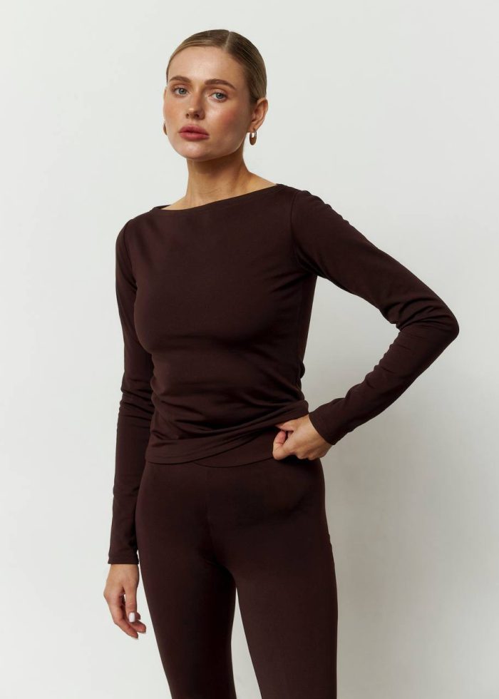 IMG_2952 Лонгслів утеплений жіночий шоколад Фото - 1