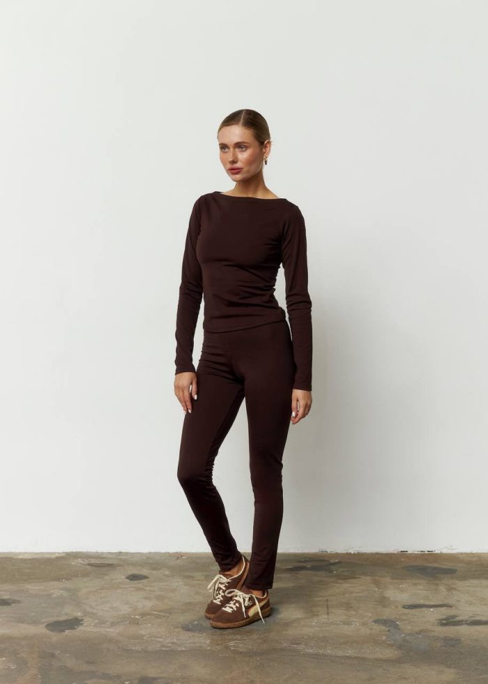 IMG_2954 Лонгслів утеплений жіночий шоколад Фото - 3