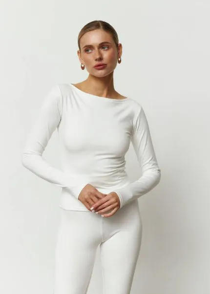 Лонгслів утеплений жіночий молочний