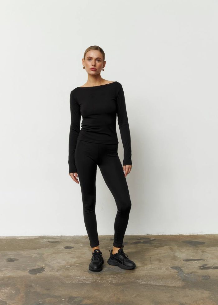 IMG_2978 Лонгслів утеплений жіночий чорний Фото - 4