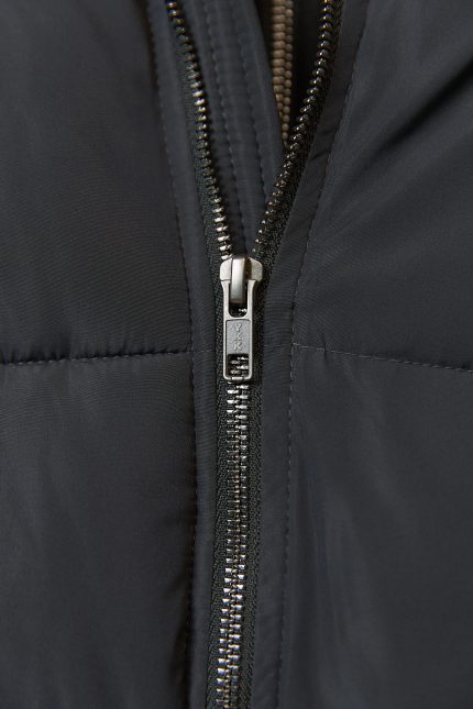 Пуховик чоловічий з капюшоном темно-синій