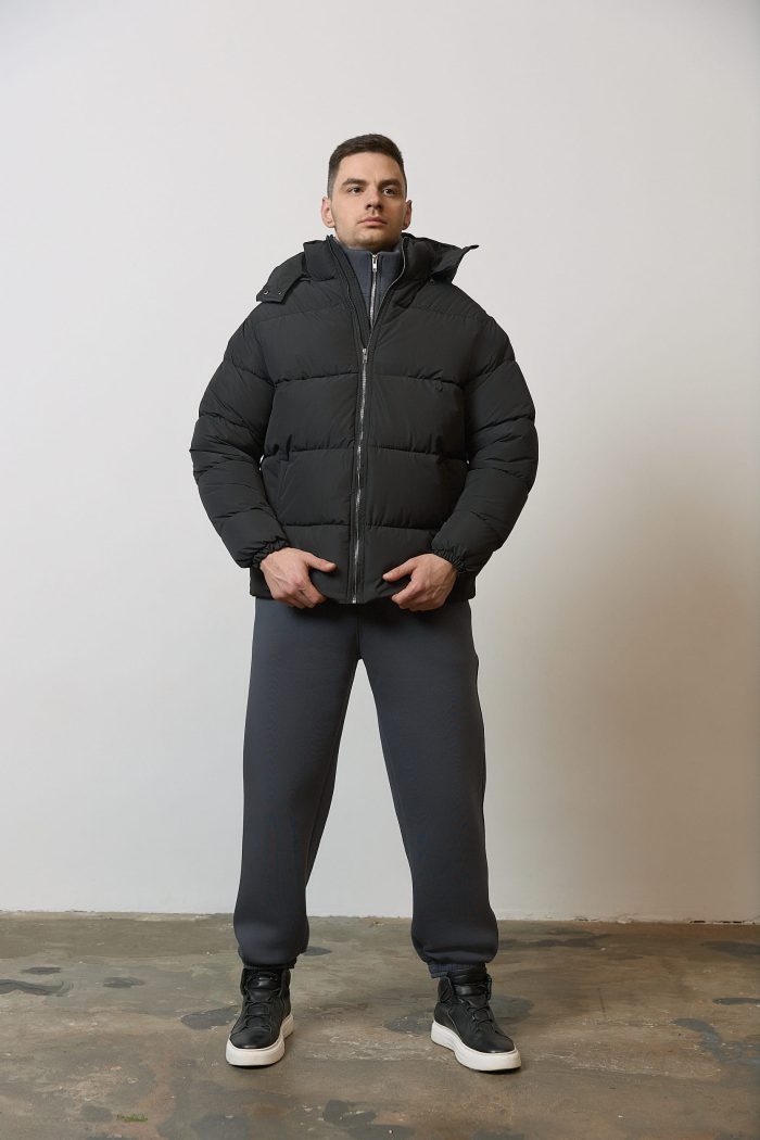 IMG_4150 (1) Пуховик чоловічий з капюшоном чорний Фото - 5