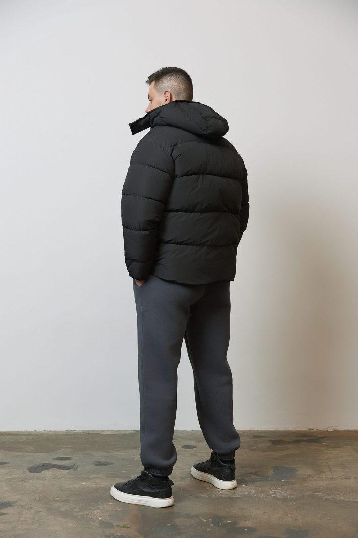 IMG_4199 Пуховик чоловічий з капюшоном чорний Фото - 3