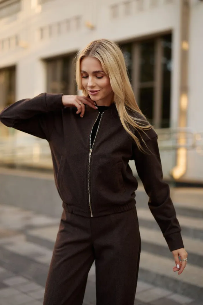 Костюм з кашеміру жіночий шоколад Фото - 5