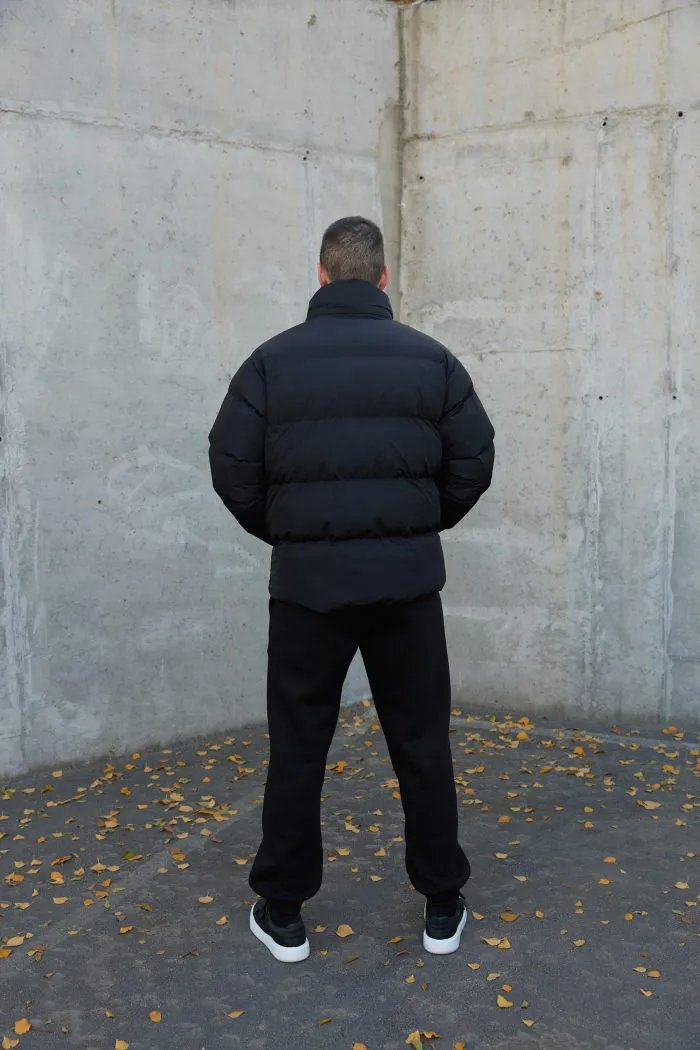 Пуховик чоловічий з капюшоном чорний Фото - 4