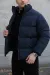 IMG_9695 Пуховик чоловічий з капюшоном темно-синій Фото - 2